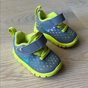 Nike Baby Sneakers in Gray and Neon Yellow